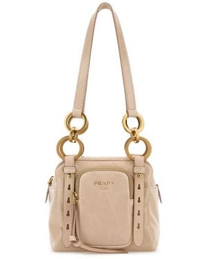 Prada Powder Mini Dangle Handbag - Natural