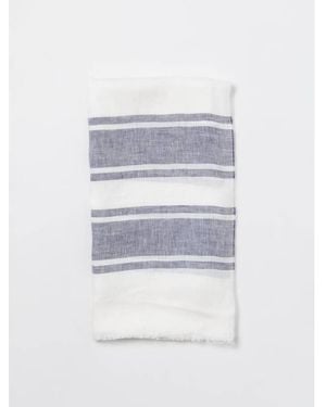Brunello Cucinelli And Linen Striped Scarf, One Size - White