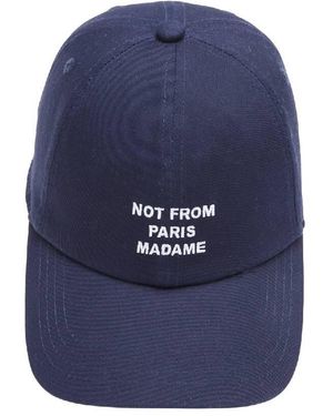Drole de Monsieur Slogan Embroidered Cotton Cap - Blue