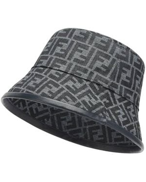 Fendi Logo Motif Bucket Hat - Grey