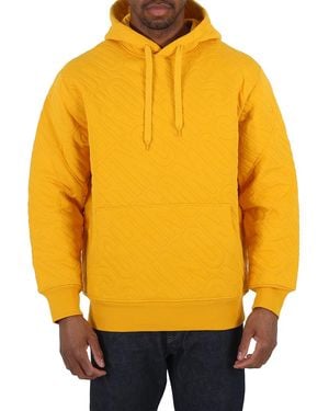 Moschino All-Over Logo Embroidered Hoodie - Yellow