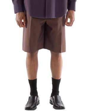 Burberry Knee Length Pleated Shorts, Brand Size 44 Waist - Red