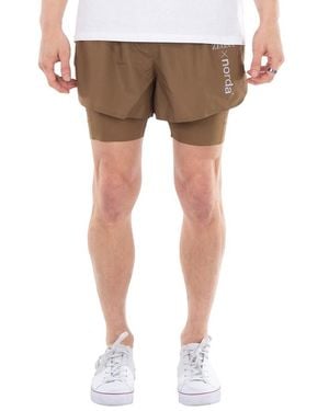 ZEGNA Ermenegildo Logo Layered Running Shorts - Brown