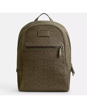 COACH Signature Jacquard Theo Backpack - Green