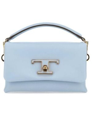 Tod's Powder Leather Micro T Timeless Handbag - Blue
