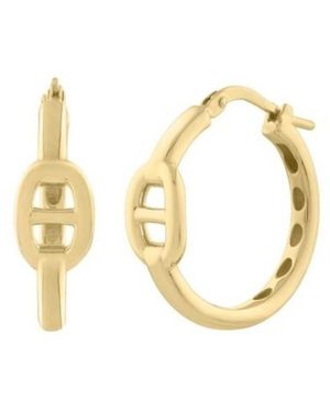 Tresorra 14K Puff Mariner Hoop Earrings - Metallic