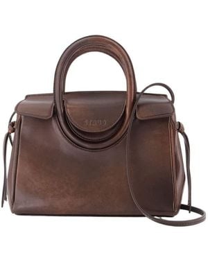 STAUD Maude Mini Carryall Top Handle Bag - Brown