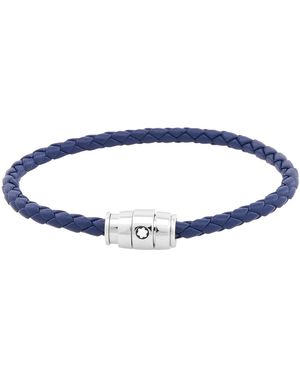 Montblanc Woven Leather Bracelet - Blue