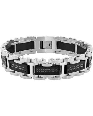 Robert Alton 1Ctw Diamond Stainless Steel With Two-Tone And Finish Link Bracelet - Metallic