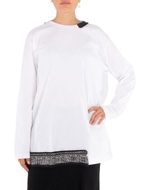 Y's Yohji Yamamoto Knit Attached Long Sleeve Shirt, Brand Size 2 - White
