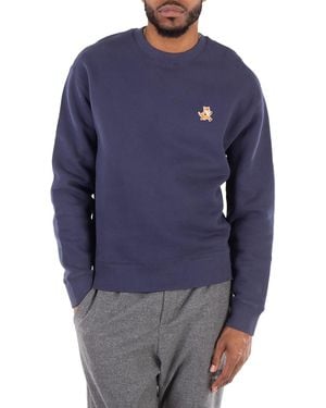 Maison Kitsuné Speedy Fox Patch Cotton Sweatshirt - Blue
