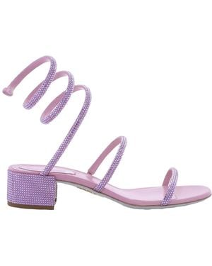 Rene Caovilla Rene Caovilla Cleo Crystal-Embellished Sandals - Purple