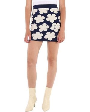 KENZO Ladies Midnight Jacquard Poppy Skirt - Blue