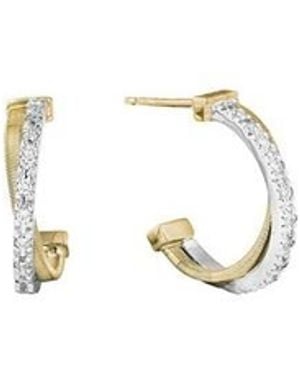 Marco Bicego 18K Masai Collection & Pave Diamond Crossover Hoop - Metallic