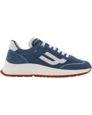 Bally Demyl Calf Nubuk Low-Top Sneakers, Brand Size 39 Us Size 8.5 - Blue