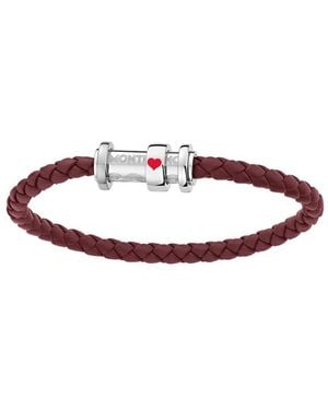 Montblanc Meisterstuck Ace Of Hearts Woven Bracelet - Red