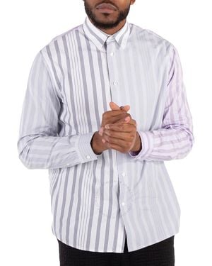 JW Anderson Striped Patchwork Cotton Shirt, Brand Size 50 Us - White