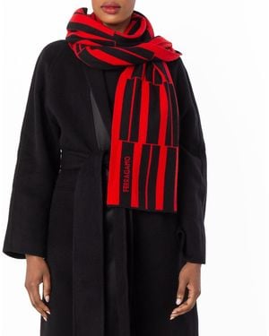 Ferragamo Piano Print Cashmere-Blend Scarf - Red