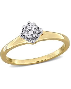 Created Forever 1/4Ct Tw Lab-Grown Diamond Solitaire Engagement Ring - Metallic
