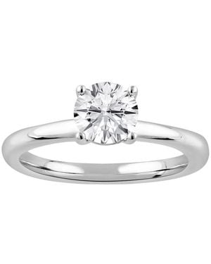 Brilliant Diamond 1.00 Caratt 14K Round Cut Lab Grown Diamond Solitaire Engagement Ring For - Color/Clarity-F/Vs - White
