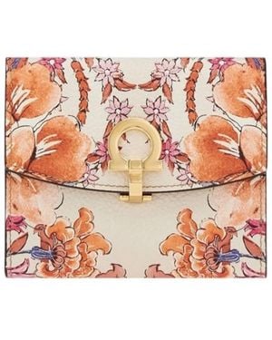 Ferragamo Gancini Foulard Print Wallet - Pink