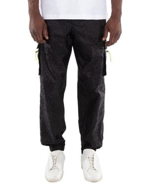 Moschino All-Over Logo Cargo Trousers - Black