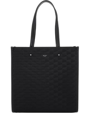 Jimmy Choo North-South Jacquard Tote Bag - Black
