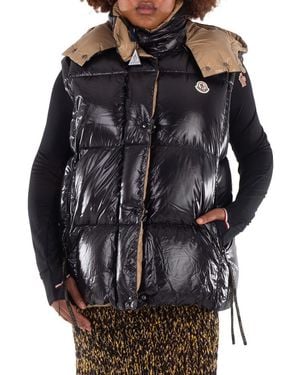 Moncler Logo Patch Quilted Down Puffer Vest, Brand Size 3 - Black