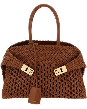 Ferragamo Calfskin Handbag - Brown