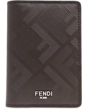 Fendi Shadow Compact Bi-Fold Card Holder - Brown