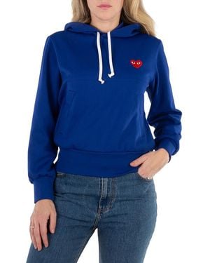 COMME DES GARÇONS PLAY Heart Logo Embroidered Hoodie - Blue