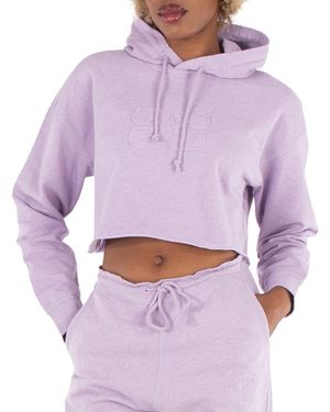 Ganni Misty Lilac Isoli Cropped Oversized Hoodie - Purple
