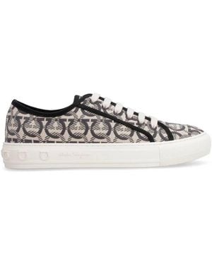 Ferragamo Wimbledon Gancini Low-Top Sneakers - Gray