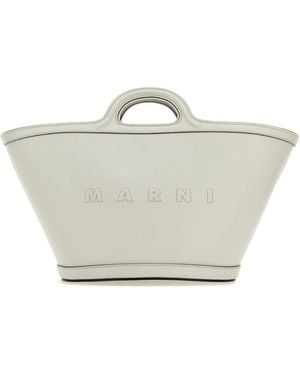Marni Leather Small Tropicalia Handbag - White