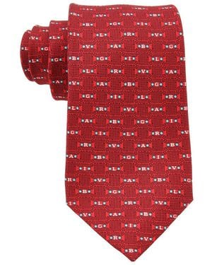 BVLGARI Logomania Palatino Jacquard Silk Tite - Red