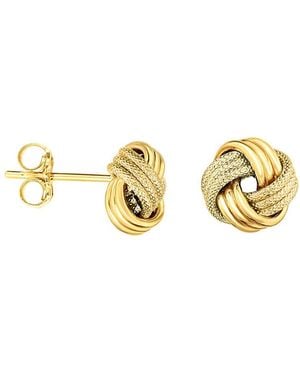 Kylie Harper Ladies 14K Diamond-Cut Love Knot Stud Earrings - Metallic