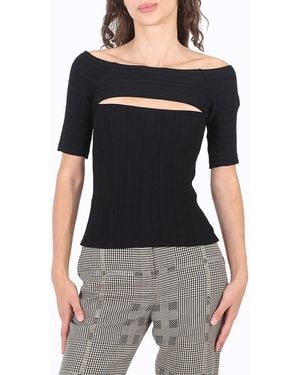 Stella McCartney Ladies Off-Shoulder Cut-Out Knit Top, Brand Size 44 (Us - Black