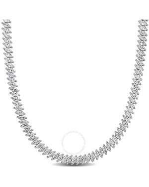 Created Forever 29Ct Tw Marquise-Cut Lab-Grown Diamond Tennis Necklace - Metallic