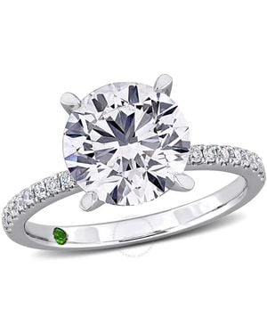 Created Forever 3 Tdw Lab-Created Diamond And Tsavorite Accent Engagement Ring - Blue