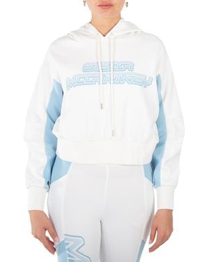 Stella McCartney Ladies Logo-Print Cotton-Jersey Hoodie, Brand Size 34 (Us - Blue