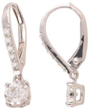 DiamondMuse Diamond Muse 0.50 Cttw 10Kt Round Cut Diamond Dangle Stud Earrings For - White