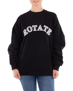 ROTATE BIRGER CHRISTENSEN Ladies Crewneck Logo Sweatshirt - Black