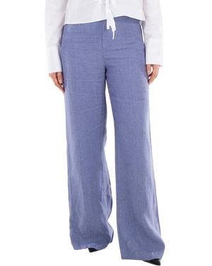 Polo Ralph Lauren Delave Wide-Leg Linen Trousers - Blue
