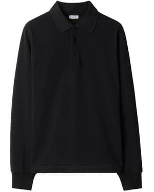 Burberry Logo-Embroidered Cotton Polo Shirt - Black