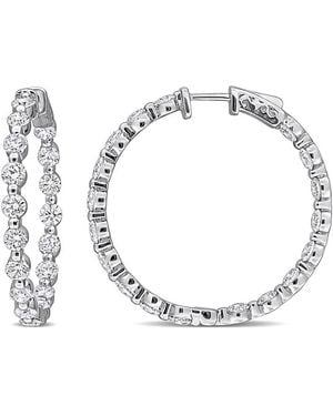 Created Forever 6 1/8Ct Tw Lab-Grown Diamond Inside Out Hoop Earrings - Metallic