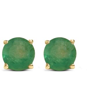 Haus of Brilliance 14K 5X5Mm Round Emerald Solitaire Stud Earrings - Green