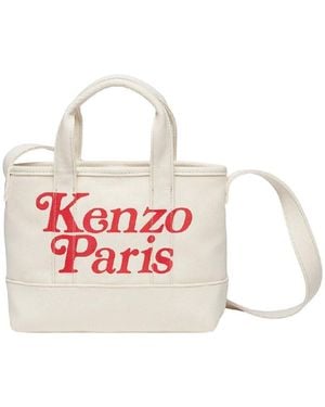 KENZO Logo Crossbody Tote Bag - Natural