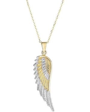 Tresorra 14K & Angel Wing Pendant Necklace - Metallic