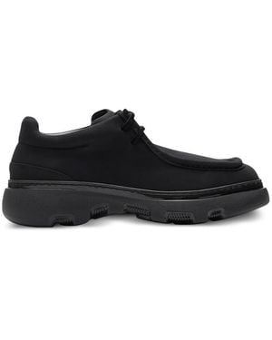 Burberry Lace-Up Creeper Suede Derby Shoes, Brand Size 40 Us - Black