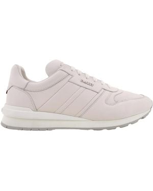 Bally Asler Leather Low-Top Trainers, Brand Size 6 Us - Natural